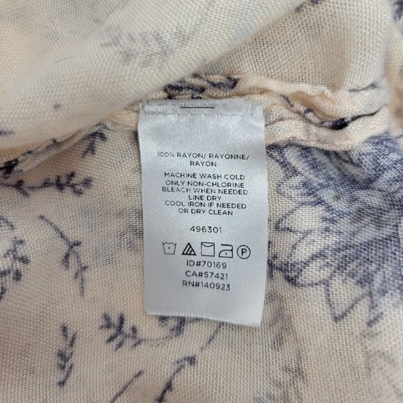 Loft Women's Blush Pink With Blue Floral Pattern Sleeveless Open Kimono Size M/L - Picture 10 of 10